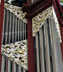Carved ornamentation, Fritts pipe organ at St Joseph's Cathedral, Columbus, OH